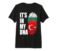 Turkish and Bulgarian Mix Heritage DNA Flag Premium T-Shirt