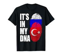 Turkish And Russian Mix Heritage DNA Flag T-Shirt
