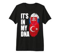 Turkish and Slovak Mix Heritage DNA Flag Premium T-Shirt