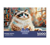 TURKISH ANGORA 1000 Pieces Animal Jigsaw Puzzles with Paper Art Home Decors for Enthusiasts Fun Challenges 38x26cm/1000pcs