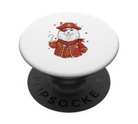 Turkish Angora Cat As Pirate Valentine's Day Owner Kids PopSockets Adhesive PopGrip