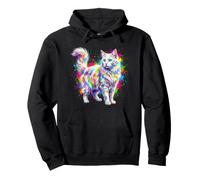 Turkish Angora Cat Colorful Portrait Pullover Hoodie