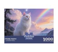 Turkish Angora Puzzles 1000 Pieces for Adults Educational Games Pet Cat Challenging Puzzles Gifts for Men38x26cm/1000pcs