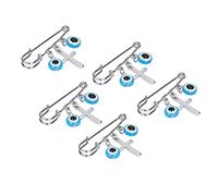 Turkish Blue Evil Eye Cross Brooch with Rhinestone, Stroller Design Pin for Craft Enthusiasts