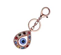 Turkish Blue Evil Eye Keychain: Keyring Amulet Nazar Bead Blessing Charm Ornament for Home Car Bag Purse Decoration Car Key