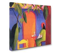 Turkish Cafe by August Macke Canvas Print | Gallery Wrapped 30mm Frame Wall Art | 14x14 inches | Ready to Hang | Modern Picture | Living Room Bedroom Lounge Office