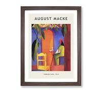 Turkish Cafe By August Macke Exhibition Museum Painting Framed Print | A2 Walnut Framed Wall Art | Ready to Hang | Modern Food Picture | Living Room Bedroom Lounge Office