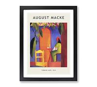 Turkish Cafe By August Macke Exhibition Museum Painting Framed Print | A4 Black Framed Wall Art | Ready to Hang | Modern Food Picture | Living Room Bedroom Lounge Office