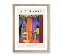 Turkish Cafe By August Macke Exhibition Museum Painting Framed Print | A4 Oak Framed Wall Art | Ready to Hang | Modern Food Picture | Living Room Bedroom Lounge Office