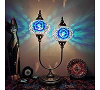 Turkish Classic Mosaic Desk Lamp，Moroccan Bohemian Table Night Light， LED Decor Lamp for Bar Coffee (Color : Lemon Yellow)