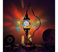 Turkish Classic Multi-arc Half Moon Table Night Light，Moroccan Bohemian Desk Lamp，LED Decor Lamp for Bar Coffee (Color : Watermelon red)
