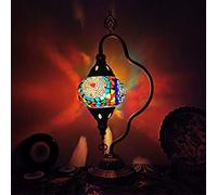 Turkish Classic Multi-arc Half Moon Table Night Light，Moroccan Bohemian Desk Lamp，LED Decor Lamp for Bar Coffee (Color : Watermelon red)