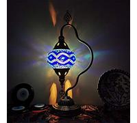 Turkish Classic Multi-arc Half Moon Table Night Light，Moroccan Bohemian Desk Lamp，LED Decor Lamp for Bar Coffee (Color : Watermelon red)
