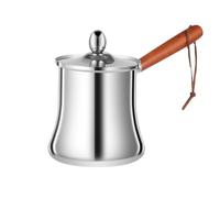 Turkish Coffee Pot 720 ml Stainless Steel Cezve with Lid and Spout, Heavy Duty Stainless Steel Turkish Coffee Pot, Butter Melting Pot, Milk Jug, Heavy Duty for Gas, Electric, Ceramic