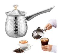 Turkish Coffee Pot, Arabic Coffee Pot, 400ml/14oz Stainless Steel Chocolate Melting with Eagle Spout, Non Slip Milk Warmer with Handle ＆ Dustproof Lid for Stove Top, Turkish Maker