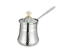 Turkish Coffee Pot, Handmade Stainless Steel Heating Pot, Hot Chocolate Maker with Lid for Coffee and Daily Use, 200ml
