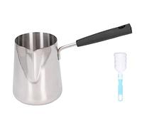 Turkish Coffee Pot Large Capacity Durable Stainless Steel Glossy Surface Coffee Pot with Brush Head and Grip