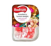 Turkish Delight Lokum Dessert Gourmet Box 350g | Confectionery Luxurious Selection of Mix Fruit, Rose, Pomegranate, and Plain (Strawberry 200g, 1 Pack)