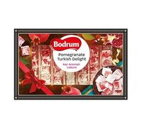 Turkish Delight Lokum Dessert Gourmet Box 350g | Confectionery Luxurious Selection of Mix Fruit, Rose, Pomegranate, and Plain (Luxury Pomegranate 350g, 1 Pack)