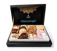 Turkish Delight Lokum Mix Gift Box 16 different flavours Deluxe Sweets Oriental Marshmallow Gift Box Gourmet Soft Candy Vegetarian Halal 350 g