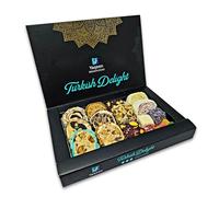 Turkish Delight Lokum Mix Gift Box 16 different flavours Deluxe Sweets Oriental Marshmallow Gift Box Gourmet Soft Candy Vegetarian Halal Gluten Free 350 g