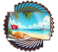 Turkish Delight On The Beach: A Coastal Feast with A View Bumper Bar Stuff Self Adhesive | Cozy Hat Vinyl Sticker Pack for Mom(6X9CM)