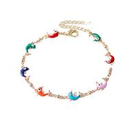 Turkish Evil Eye Animal Bracelet For Women Trendy Lucky Eye Elephant Dolphin Sun Flower Adjustable Anklet Chain Wedding Jewelry