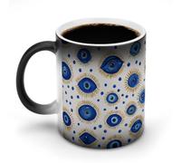 Turkish Evil Eye Bead Color Changing Cup Heat Sensitive | Ceramic Coffee Mugs Hot Cold Funny Gift for Women Men