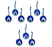 Turkish Evil Eye Hanging Glass Blue Good Luck Charm 4cm Diameter With Water and Thread, Nazar Boncuk (9)