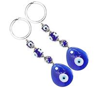 Turkish Evil Eye Keychain Charms, Blue, 2 Pieces, Beads Ornament Amulet Pendants