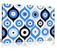 Turkish Evil Eye Pattern Canvas Wall Art Picture Print (24x16)