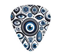 Turkish-Evil-Eyes 12 Pack Guitar Picks With 3 Thicknesses And Storage Box, Abs Plectrums For Electric Bass Guitar Players