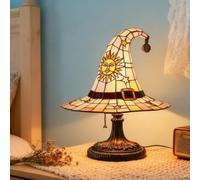 Turkish Exotic Mosaic Mushroom Hat Table Lamp with Handmade Moroccan-style Decorative plastic Retro Light for Bedroom Living Room Man Cave Art Decor