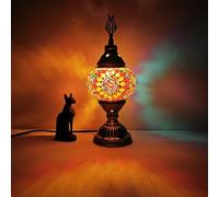 Turkish Exotic Mosaic Table Lamp with Handmade Moroccan-style Retro Lamp Shade Decorative Lights for Bedroom Christmas Halloween Office Art Decor