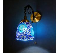 Turkish Exotic Mosaic Wall Lamp Handmade Moroccan-style Retro Lamp Shade Wired Version Decorative Lights for Bedroom Christmas Hallway Balcony Art Decor 220V