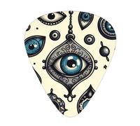 Turkish-Eyes-Greece 12 Pack Guitar Picks With 3 Thicknesses And Storage Box, Abs Plectrums For Electric Bass Guitar Players