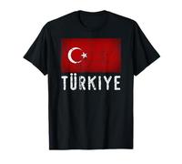 Turkish Flag Of Turkey Distressed Men Women Kids Turkiye T-Shirt