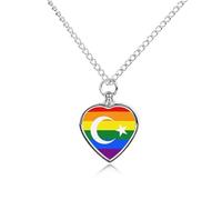 Turkish Gay Proud Flag Personalized Pet Urn Necklace Keepsake Urn Pendant Cremation Jewelry Gifts for Dog Cat Lover