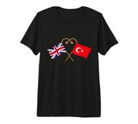 Turkish Heritage UK Turkey British Flag Turkish Flag Premium T-Shirt