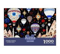 Turkish Hot Air Balloon And Blue Devil's Eye Wooden Jigsaw Puzzle Waterproof 1000 Piece Puzzles for Adults Fun Educational Games