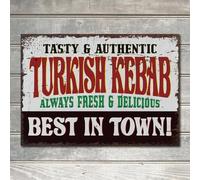 Turkish Kebab Tasty Food Sign Man Cave Garage Bar Pub Shed Decor Metal Plaque