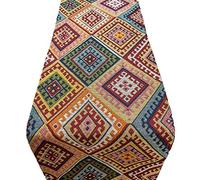 Turkish Kilim Table Runner. Abstract geometric ethnic style tapestry party kitchen table decoration. Available in 2 sizes. (30cm x 180cm)