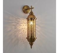 Turkish Moroccan Wall Lamp Antique Indian Wall Sconces Metal Lantern Wall Light for Bedroom Bedside Porch Restaurant Bar Hallway Living Room Bathroom Home,Arabian Lamp W5"XH24",1pcs