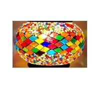 Turkish Mosaic Lamp DIY Kit, Mosaic Stained Glass Bead Moroccan Embryo Table Lamp DIY Material Kit with Built-in LED Bulb for Group Construction Warm Field Company Activity