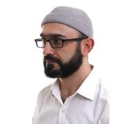 Turkish Muslim Winter Velvet Roll-up Edge Kufi Hats for Men, Taqiya, Takke, Peci, Islamic Caps, Prayer Skullcap Islamic Gifts, Grey Open