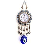 Turkish Nazar Evil Eye Clock Wall Hanging Home Protection Good Luck Charm Amulet Gift for House