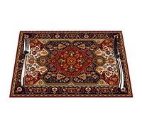 Turkish Placemats Set of 4, Oriental Turkish Carpet Art Pattern Placemats Heat Resistant for Dining Table Non-Slip 18x12 Inches Pm-014
