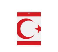 Turkish Republic Northern Cyprus Flag Car Air Fresheners 4 Pcs Hanging Scented Cards Fragrance Scented Cards For Car Aromatherapy Tablets