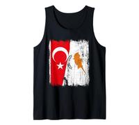 Turkish Republic of Northern Cyprus Cyprus Half Flag Tank Top