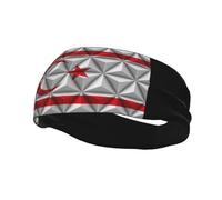 Turkish Republic of Northern Cyprus Flag with Polygonal Effect Headbands Men Women Non Slip Wicking Sports Sweatband for Gym Basketball Yoga Hairbands